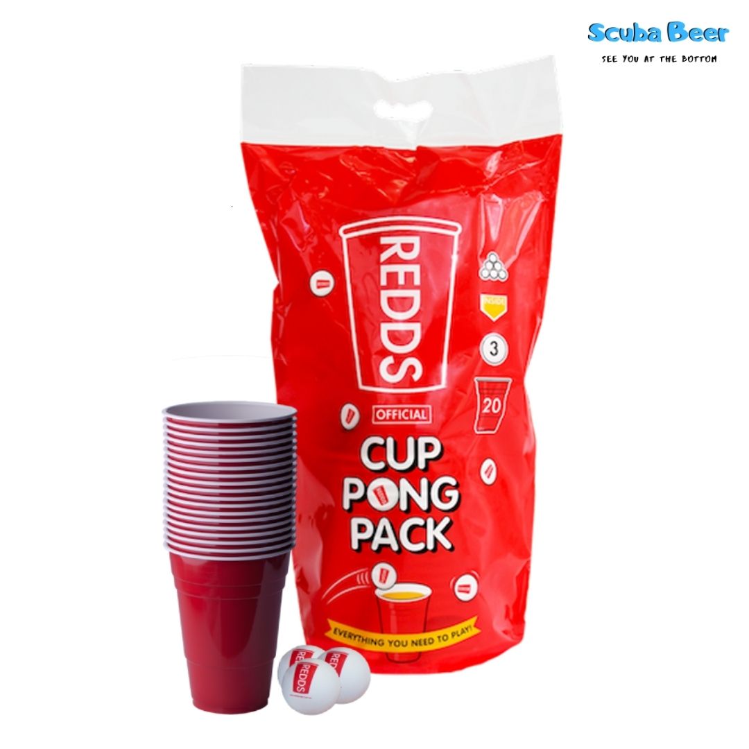 Upchase 50 Beer Pong Tasses Set, Gobelet Réutilisable, Rouges et Bleues  16oz 473ml, 10 Balls de Ping-Pong